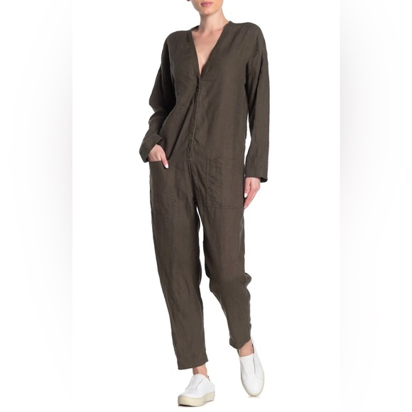 James Perse Pants - JAMES PERSE Women’s‎ Linen Jumpsuit Overall Size 3/L